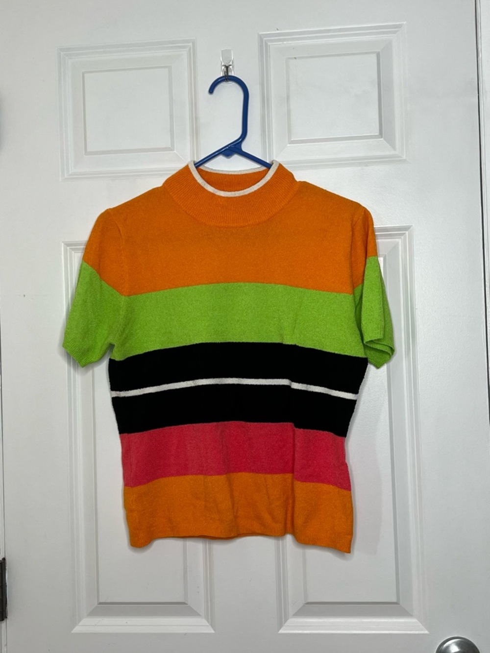 Multicolor Stripe Short-Sleeve